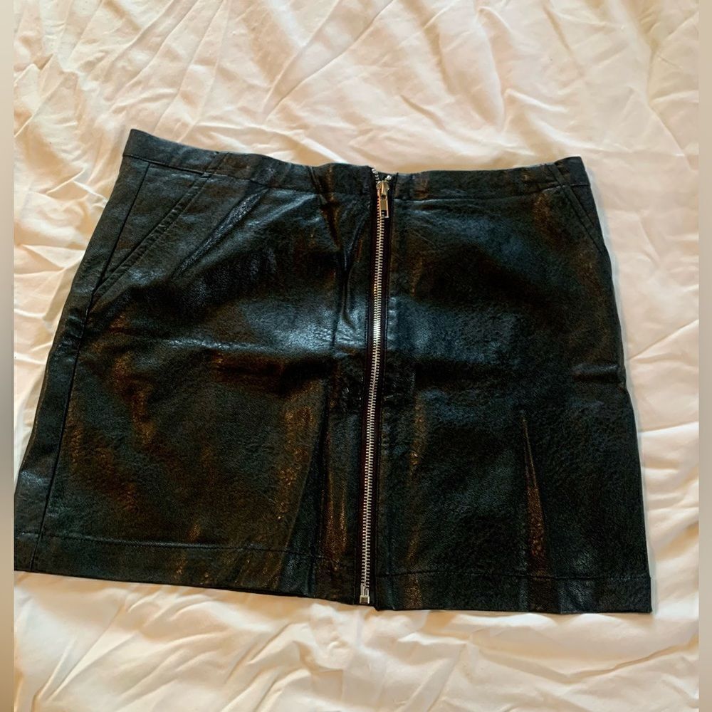 Shinestar Faux Leather Skirt